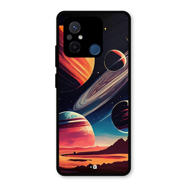 Space Planets Metal Back Case for Poco C55