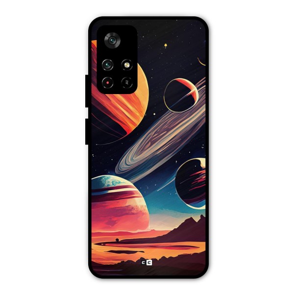 Space Planets Metal Back Case for Poco M4 Pro 5G