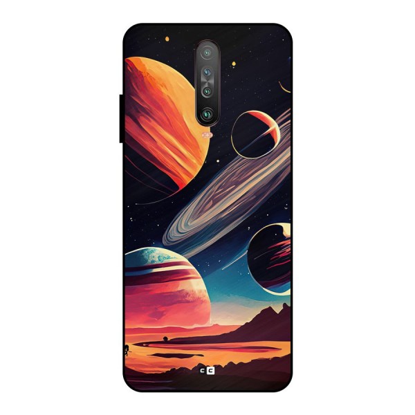 Space Planets Metal Back Case for Poco X2