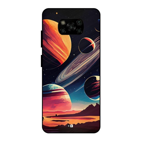 Space Planets Metal Back Case for Poco X3