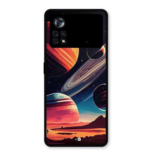 Space Planets Metal Back Case for Poco X4 Pro 5G