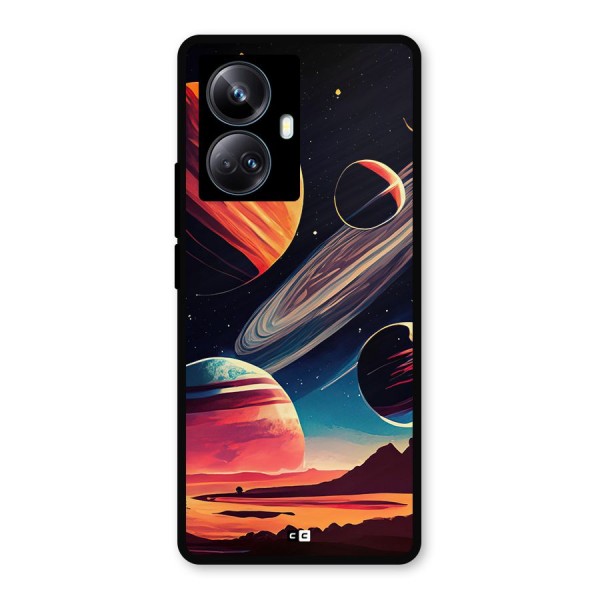 Space Planets Metal Back Case for Realme 10 Pro Plus