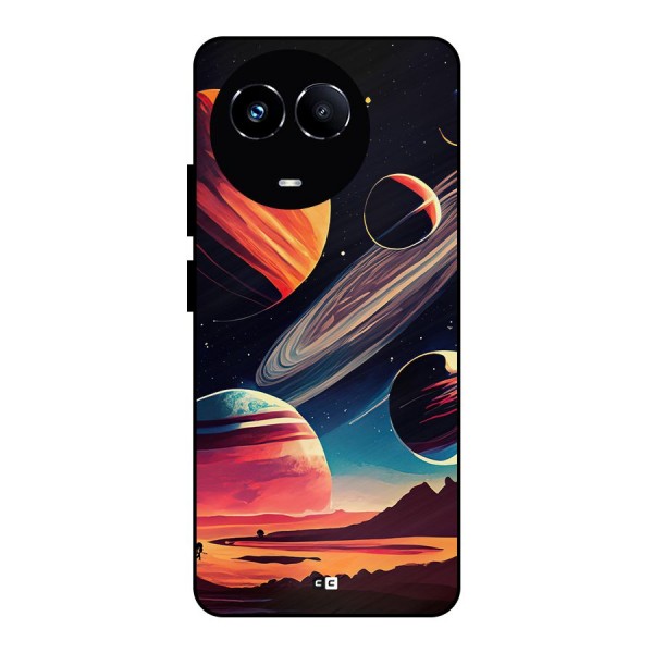 Space Planets Metal Back Case for Realme 11X