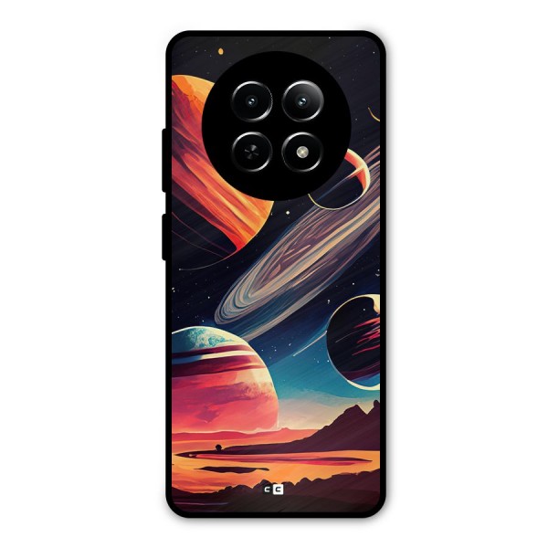 Space Planets Metal Back Case for Realme 12 5G