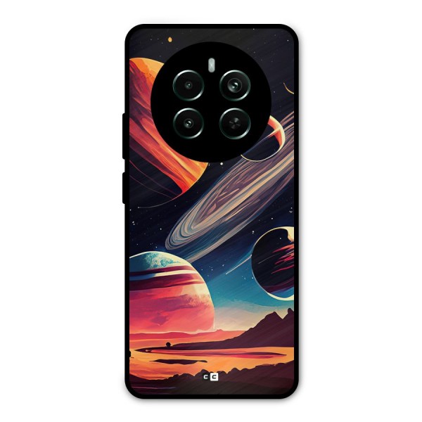 Space Planets Metal Back Case for Realme 12 Plus