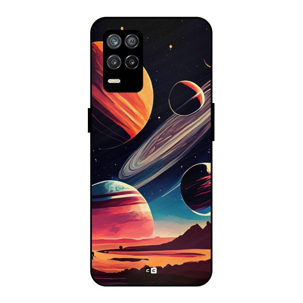 Space Planets Metal Back Case for Realme 8s 5G