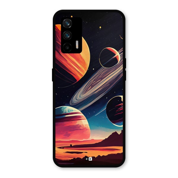 Space Planets Metal Back Case for Realme GT 5G