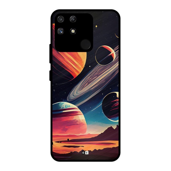 Space Planets Metal Back Case for Realme Narzo 50A