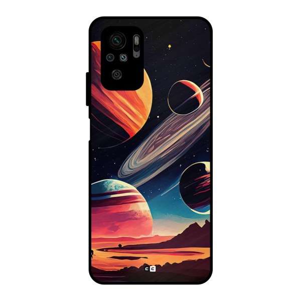 Space Planets Metal Back Case for Redmi Note 10