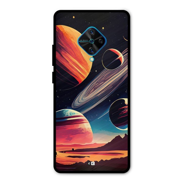 Space Planets Metal Back Case for Vivo S1 Pro