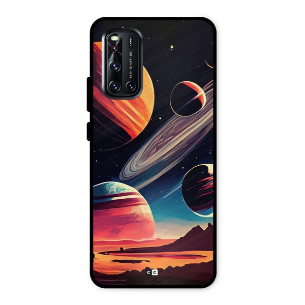 Space Planets Metal Back Case for Vivo V19