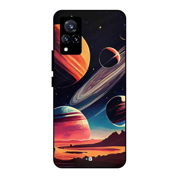 Space Planets Metal Back Case for Vivo V21 5G