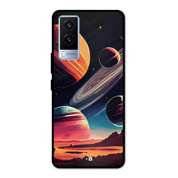 Space Planets Metal Back Case for Vivo V21e 5G