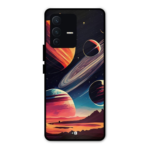 Space Planets Metal Back Case for Vivo V23 Pro