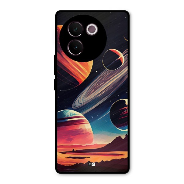 Space Planets Metal Back Case for Vivo V30e