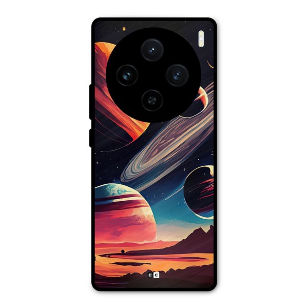 Space Planets Metal Back Case for Vivo X100