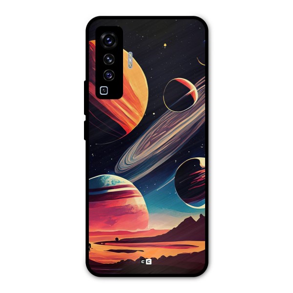 Space Planets Metal Back Case for Vivo X50