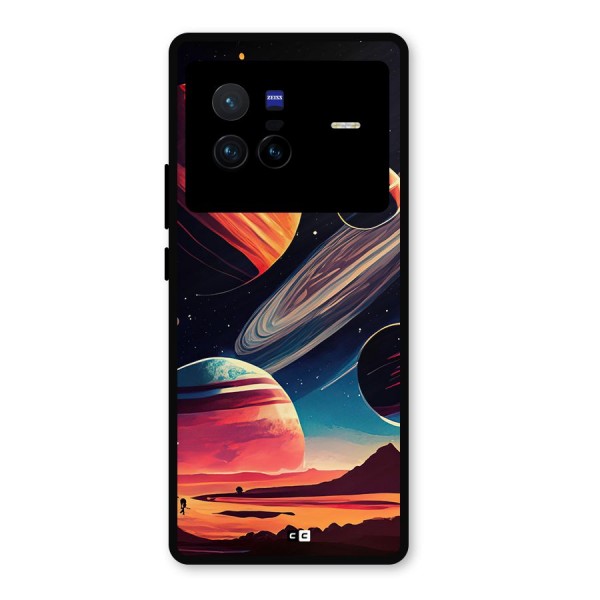 Space Planets Metal Back Case for Vivo X80