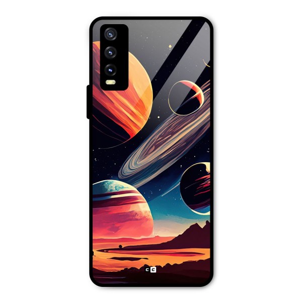 Space Planets Metal Back Case for Vivo Y20 2021