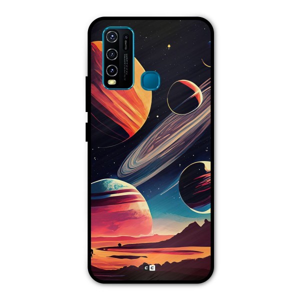 Space Planets Metal Back Case for Vivo Y30