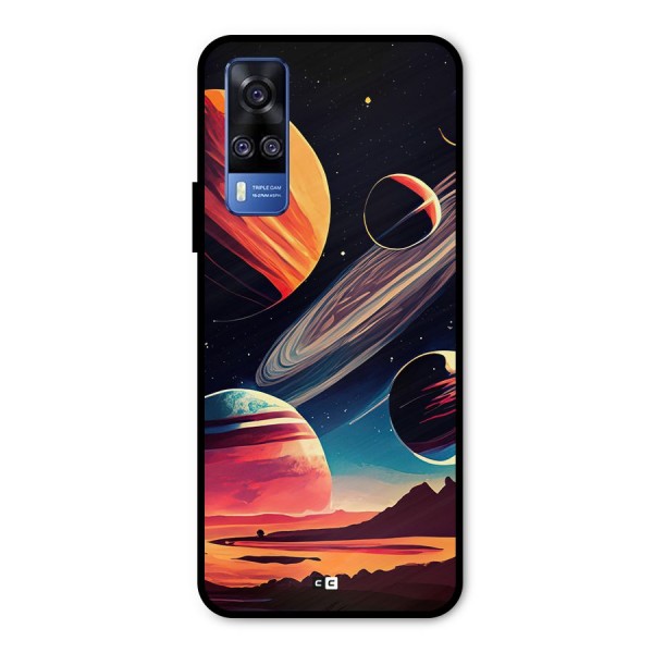 Space Planets Metal Back Case for Vivo Y31