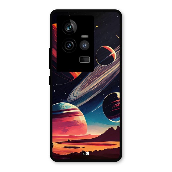 Space Planets Metal Back Case for iQOO 11 5G