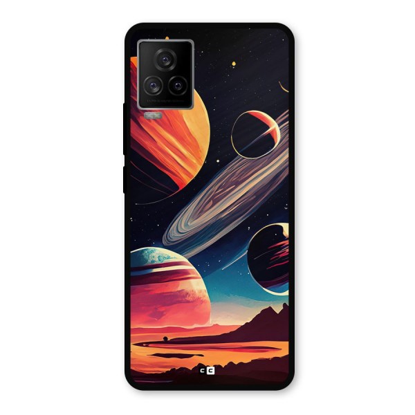 Space Planets Metal Back Case for iQOO 7 Legend 5G