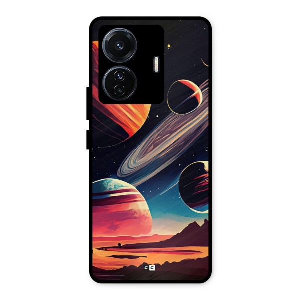 Space Planets Metal Back Case for iQOO Z6