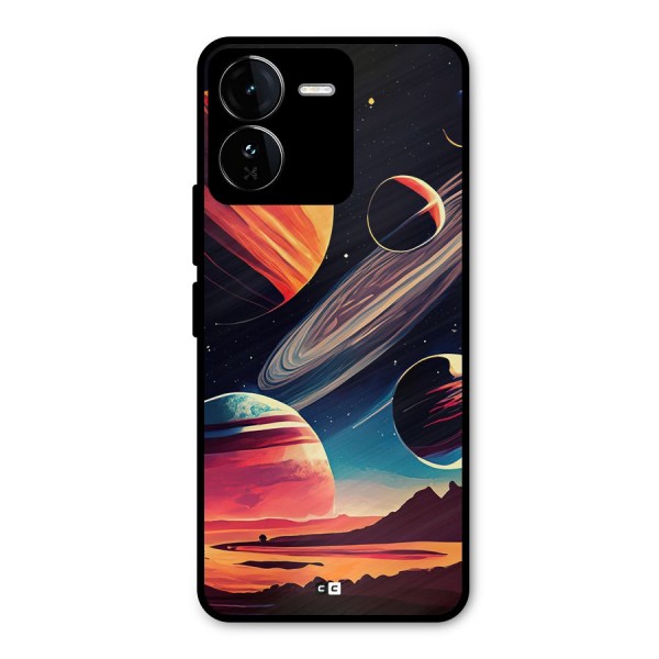 Space Planets Metal Back Case for iQOO Z9