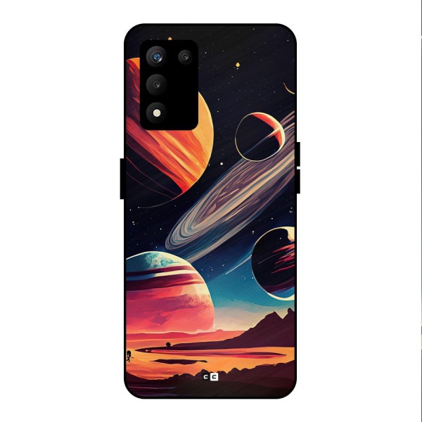 Space Planets Metal Back Case for realme 9 5G SE