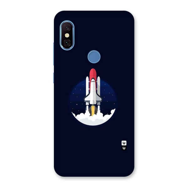 Space Rocket Minimal Back Case for Redmi Note 6 Pro