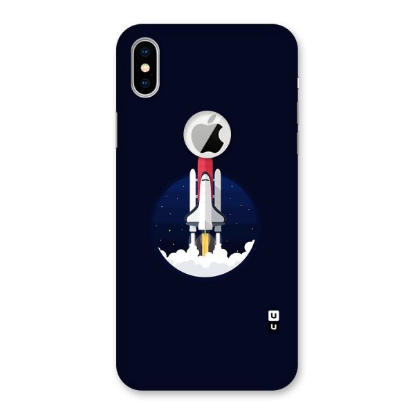 Space Rocket Minimal Back Case for iPhone XS Logo Cut