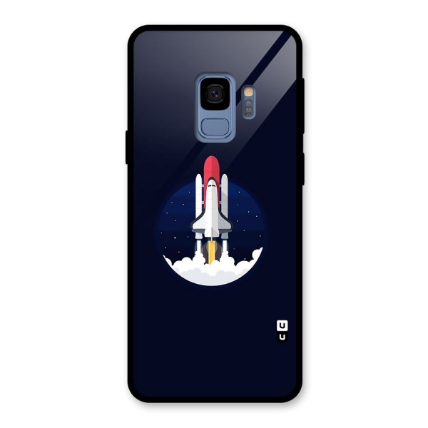 Space Rocket Minimal Glass Back Case for Galaxy S9