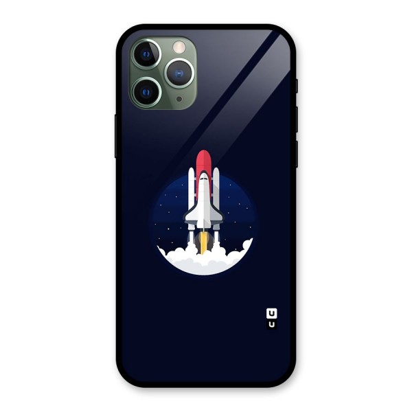 Space Rocket Minimal Glass Back Case for iPhone 11 Pro