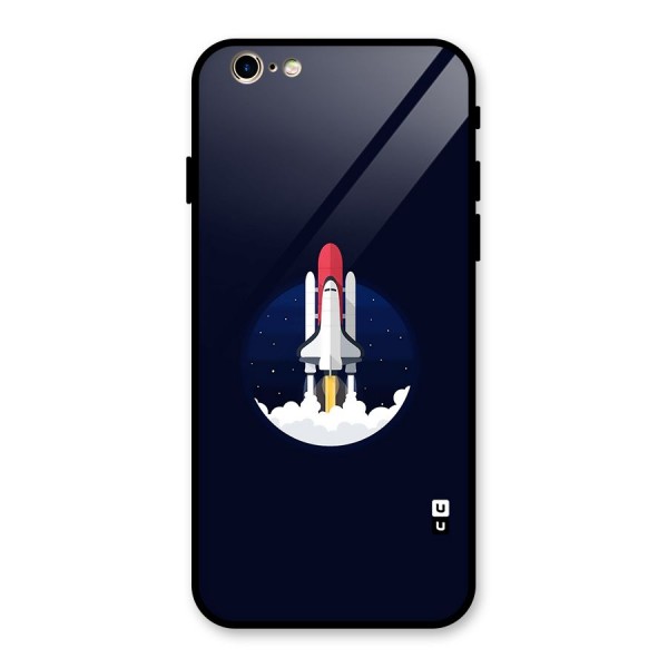 Space Rocket Minimal Glass Back Case for iPhone 6 6S