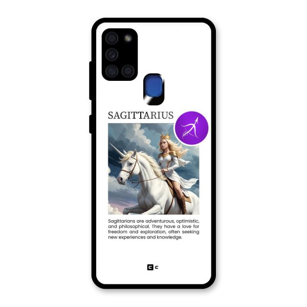 Sparkling Sagittarius Glass Back Case for Galaxy A21s