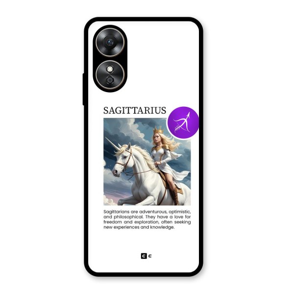 Sparkling Sagittarius Glass Back Case for Oppo A17