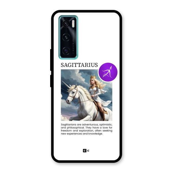 Sparkling Sagittarius Glass Back Case for Vivo V20 SE