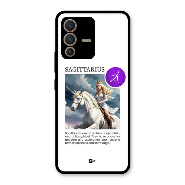 Sparkling Sagittarius Glass Back Case for Vivo V23 5G