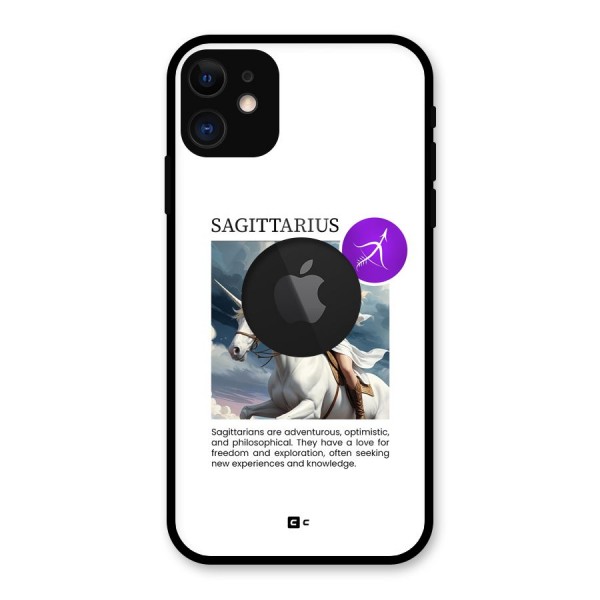 Sparkling Sagittarius Glass Back Case for iPhone 11 Logo Cut