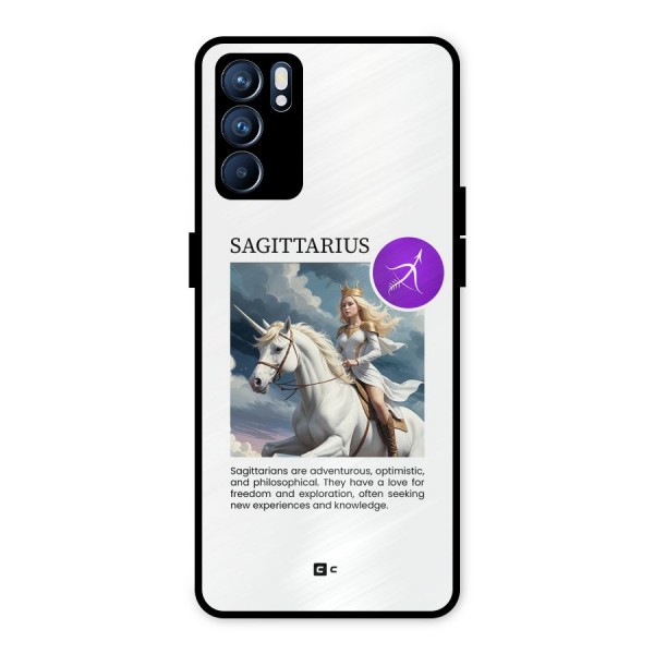 Sparkling Sagittarius Metal Back Case for Oppo Reno6 5G