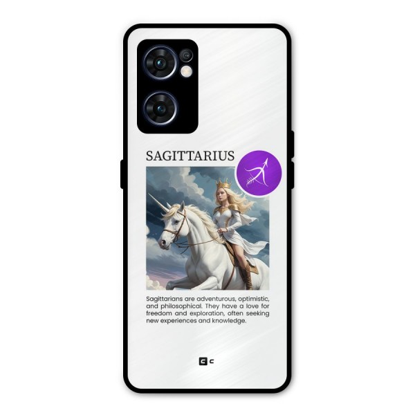 Sparkling Sagittarius Metal Back Case for Oppo Reno7 5G