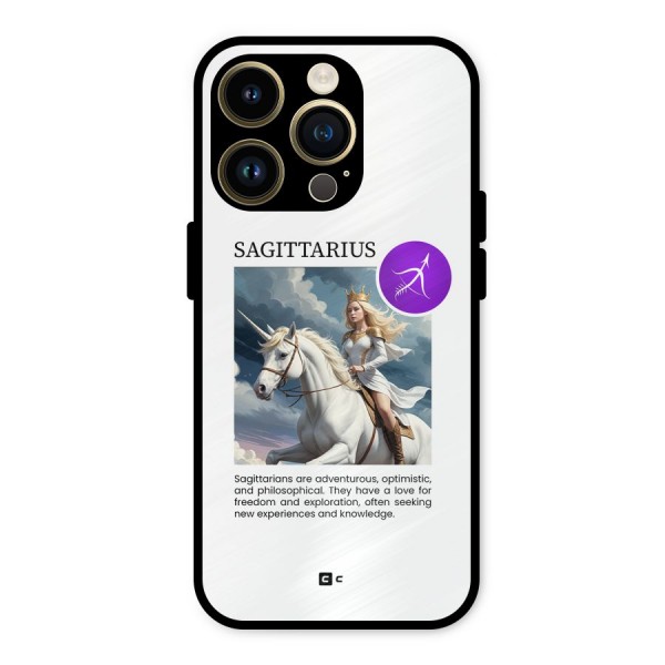 Sparkling Sagittarius Metal Back Case for iPhone 14 Pro