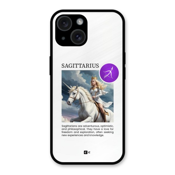 Sparkling Sagittarius Metal Back Case for iPhone 15