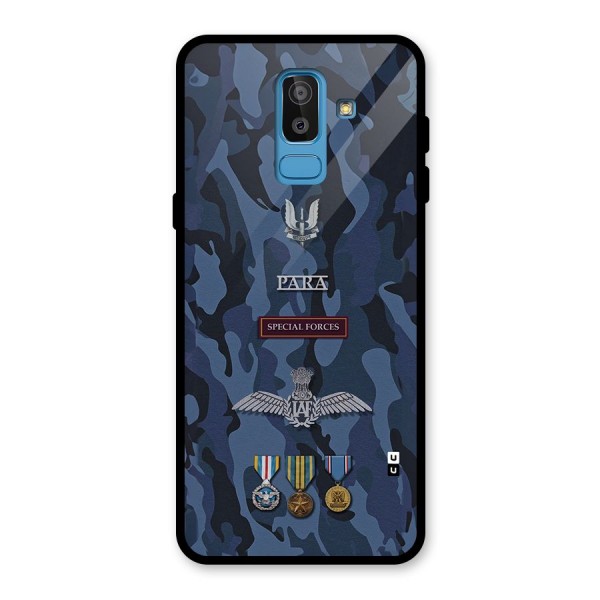 Special Forces Badge Glass Back Case for Galaxy J8