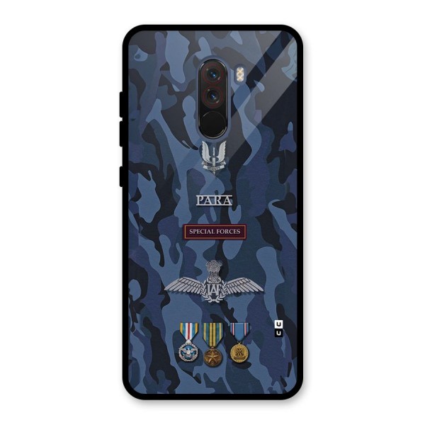 Special Forces Badge Glass Back Case for Poco F1