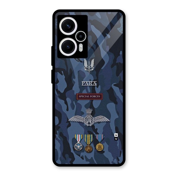 Special Forces Badge Glass Back Case for Poco F5