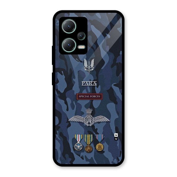 Special Forces Badge Glass Back Case for Poco X5