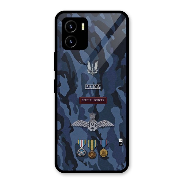 Special Forces Badge Glass Back Case for Vivo Y15s