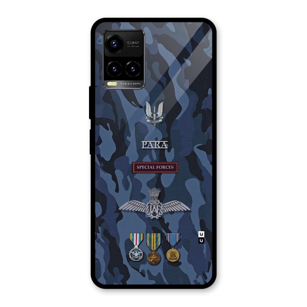 Special Forces Badge Glass Back Case for Vivo Y21G